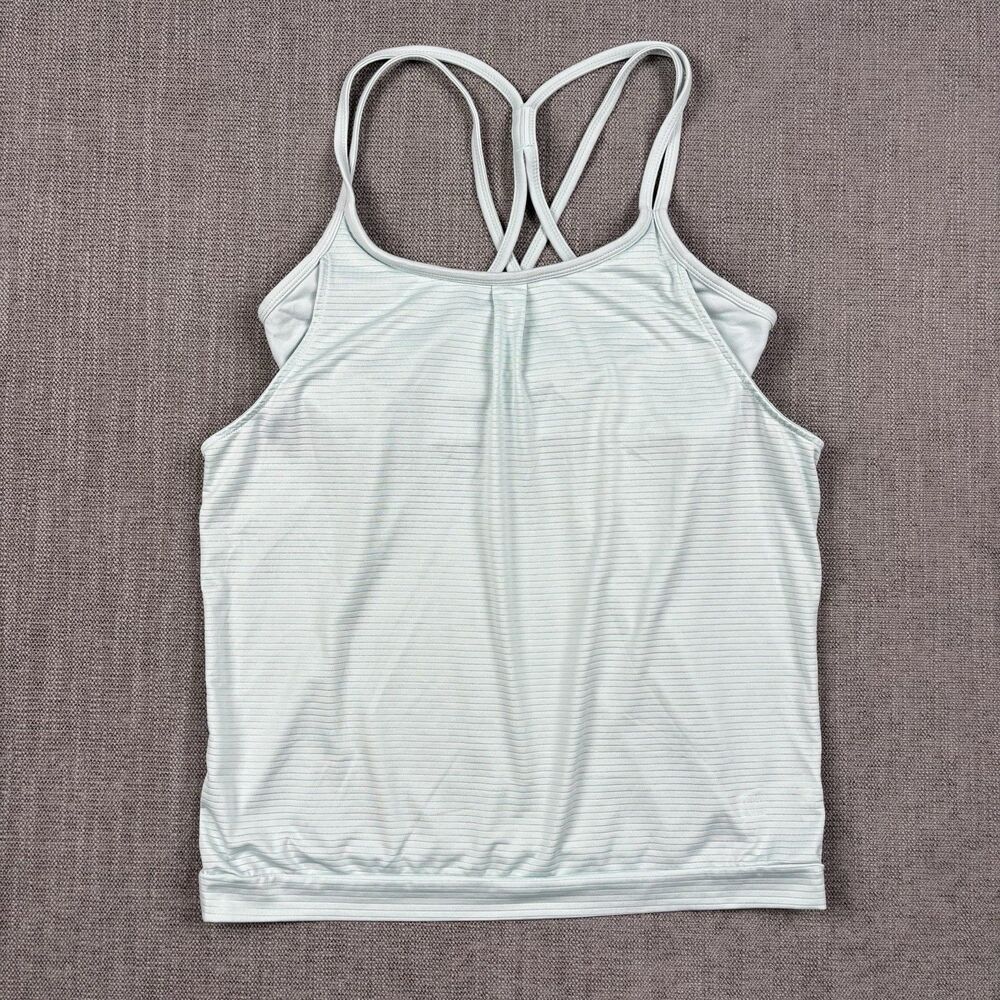 Athleta Crisscross Racerback Tank Top Built-In Bra Ribbed Mint Green Women’s S